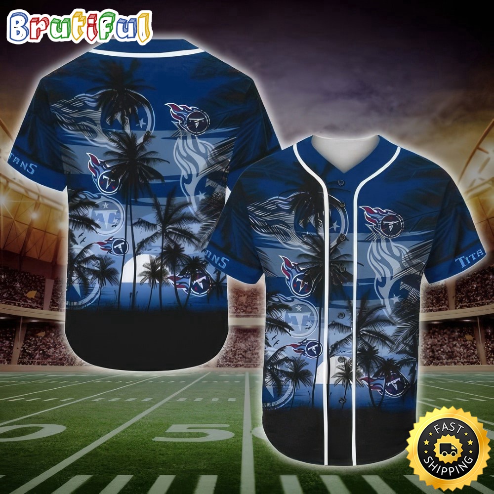 NFL Tennessee Titans Baseball Jersey Shirt Palm Tree