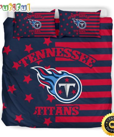 NFL Tennessee Titans Red Navy Blue Bedding Set