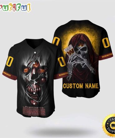 NFL Washington Commanders Baseball Jersey 3D Personalized Skull Stay Cozy And Stylish