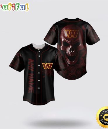 NFL Washington Commanders Baseball Jersey 3D Personalized Skull Top Quality Fan Apparel