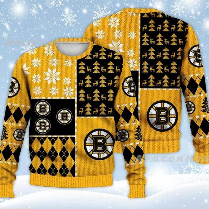 NHL Boston Bruins Ugly Christmas Sweater, NHL Christmas Sweater
