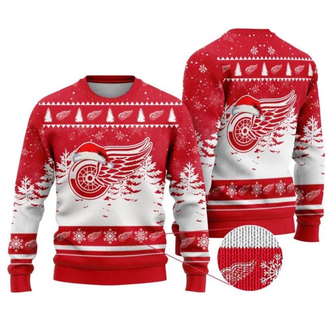 NHL Detroit Red Wings Ugly Christmas Sweater, NHL Christmas Sweater