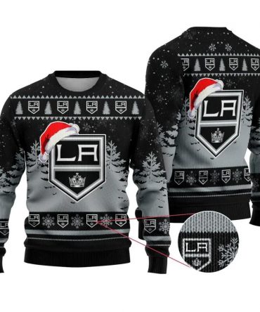 NHL Los Angeles Kings Santa Hat Ugly Christmas Sweater, NHL Christmas Sweater