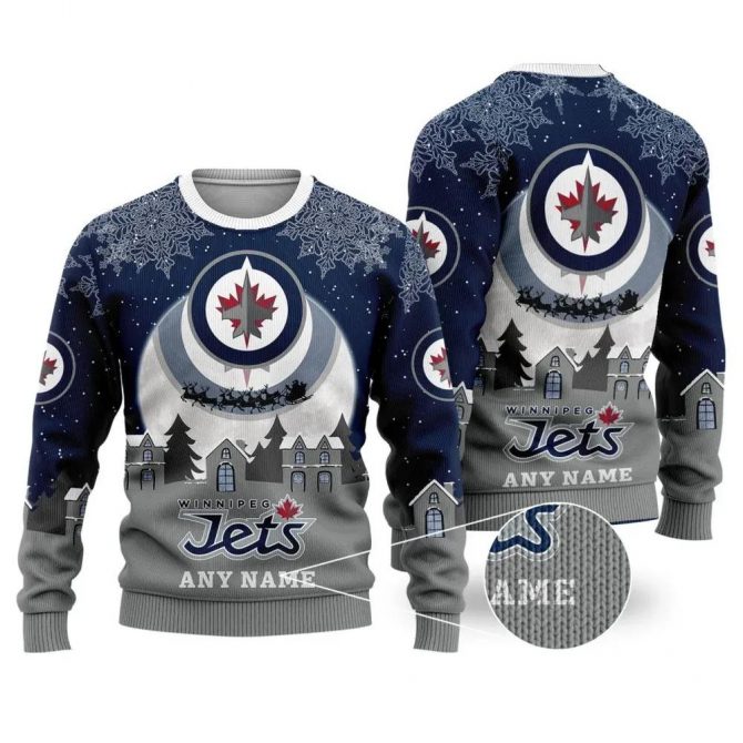 NHL Winnipeg Jets Personalized Name Ugly Christmas Sweater, NHL Christmas Sweater