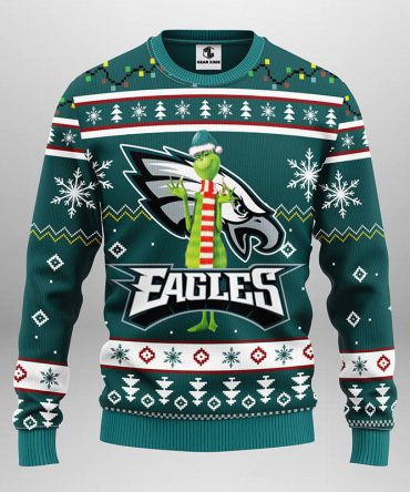 Philadelphia Eagles Funny Grinch Ugly Christmas Sweater