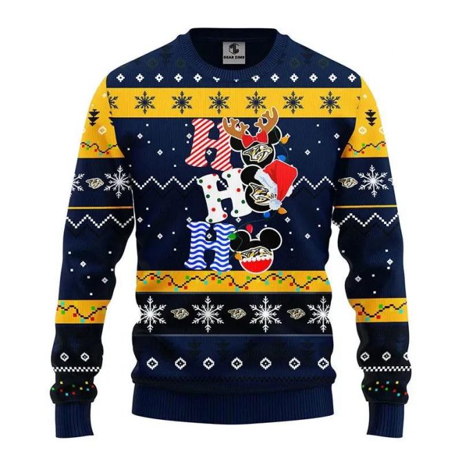 Nashville Predators Hohoho Ugly Christmas Sweater, NHL Christmas Sweater