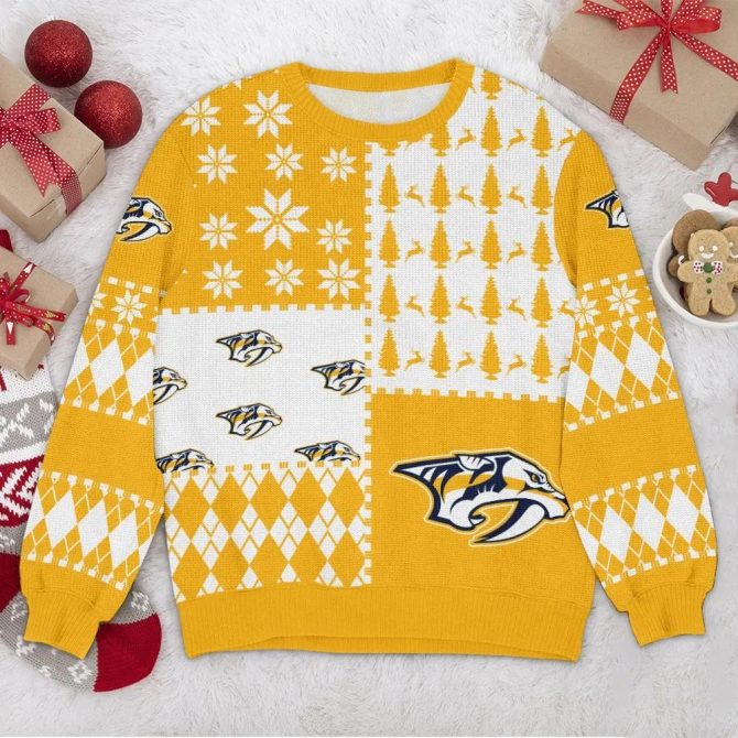 Nashville Predators NHL Ugly Christmas Sweater, NHL Christmas Sweater