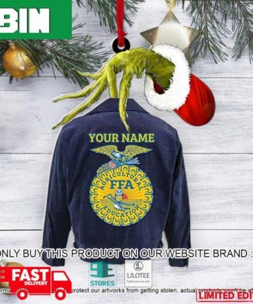 National FFA Organization Grinch Custom Name Christmas 2023 Holiday Ornament