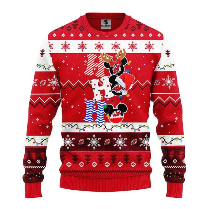 New Jersey Devils Hohoho Ugly Christmas Sweater, NHL Christmas Sweater