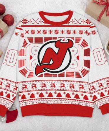 New Jersey Devils NHL Custom Ugly Christmas Sweater, NHL Christmas Sweater