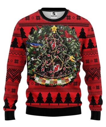 New Jersey Devils Tree Ball Ugly Christmas Sweater, NHL Christmas Sweater
