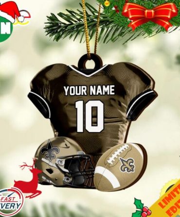 New Orleans Saints NFL Sport Ornament Custom Name And Number 2023 Christmas Tree Decorations