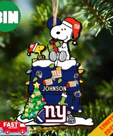 New York Giants NFL Snoopy Ornament Personalized Christmas For Fans Gift 2023 Holidays