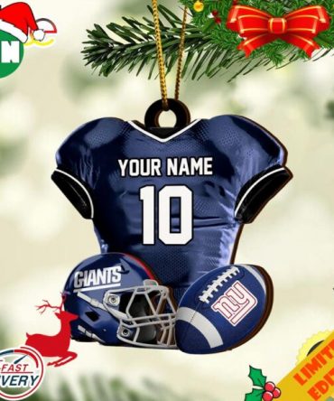 New York Giants NFL Sport Ornament Custom Name And Number 2023 Christmas Tree Decorations