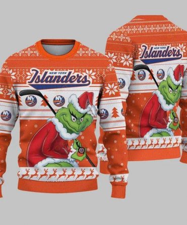 New York Islanders Grinch Stolen Ugly Christmas Sweater, NHL Christmas Sweater
