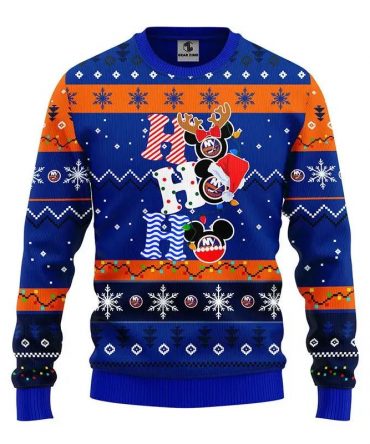 New York Islanders Hohoho Ugly Christmas Sweater, NHL Christmas Sweater