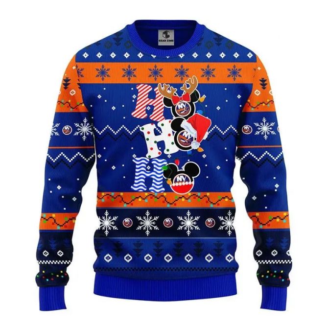 New York Islanders Hohoho Ugly Christmas Sweater, NHL Christmas Sweater