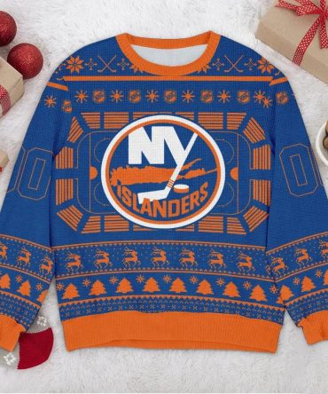New York Islanders NHL Custom Ugly Christmas Sweater, NHL Christmas Sweater