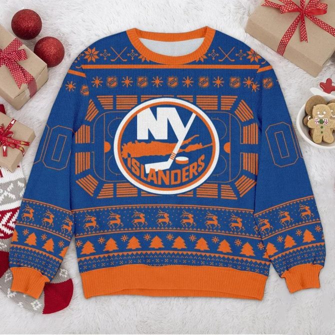 New York Islanders NHL Custom Ugly Christmas Sweater, NHL Christmas Sweater