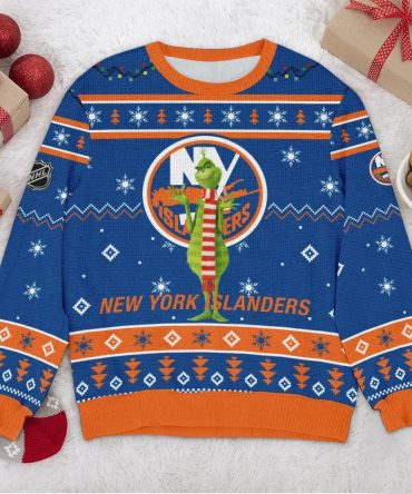 New York Islanders NHL Grinch Ugly Christmas Sweater, NHL Christmas Sweater
