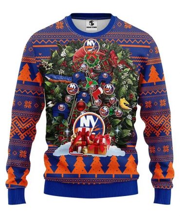 New York Islanders Tree Christmas Ugly Sweater, NHL Christmas Sweater
