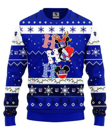 New York Rangers Hohoho Ugly Christmas Sweater, NHL Christmas Sweater