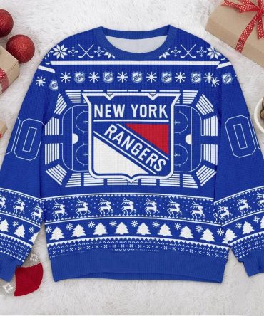 New York Rangers NHL Custom Ugly Christmas Sweater, NHL Christmas Sweater