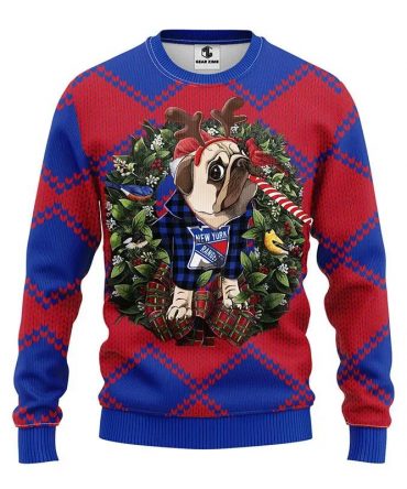 New York Rangers Pub Dog Ugly Christmas Sweater, NHL Christmas Sweater