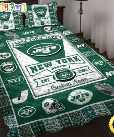 New York Jets NFL Logo History Personalized Bedding Set
