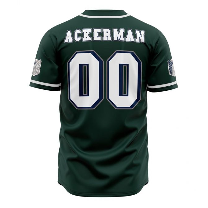 Survey Corps Baseball Jersey - Stylish Green Anime Fan Apparel For Men & Women - Image 2