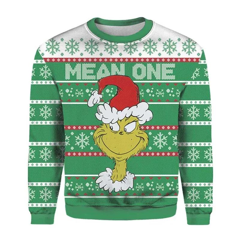 Santa Grinch Mean One Christmas Ugly Sweater, Grinch Ugly Christmas Sweater All Over Print