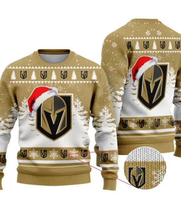 NHL Vegas Golden Knights Personalized Name Christmas Design Ugly Sweater ST2301