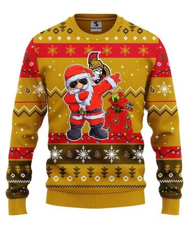 Ottawa Senators Dabbing Santa Claus Ugly Christmas Sweater, NHL Christmas Sweater