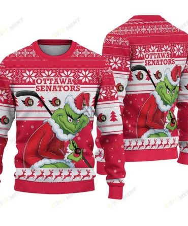 Ottawa Senators Grinch Stolen Ugly Christmas Sweater, NHL Christmas Sweater