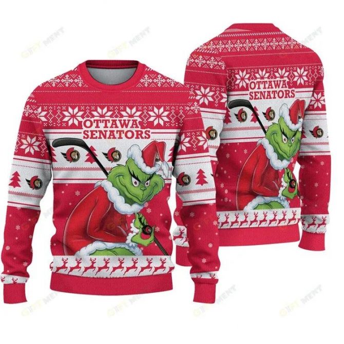 Ottawa Senators Grinch Stolen Ugly Christmas Sweater, NHL Christmas Sweater