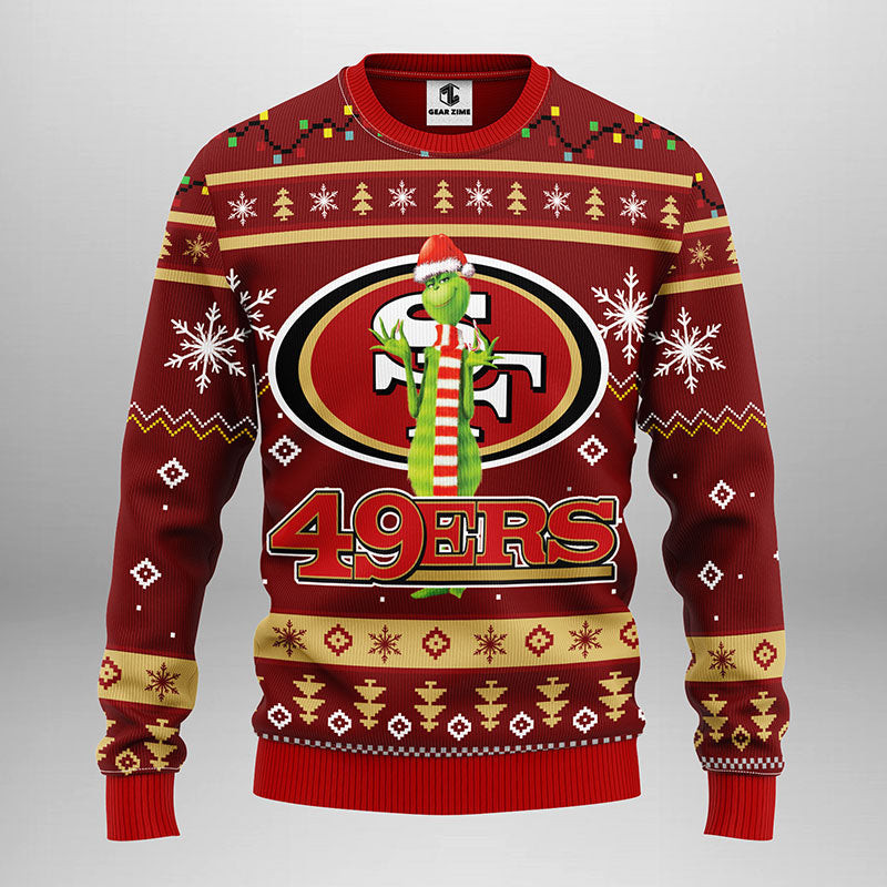 San Francisco 49ers Funny Grinch Ugly Christmas Sweater