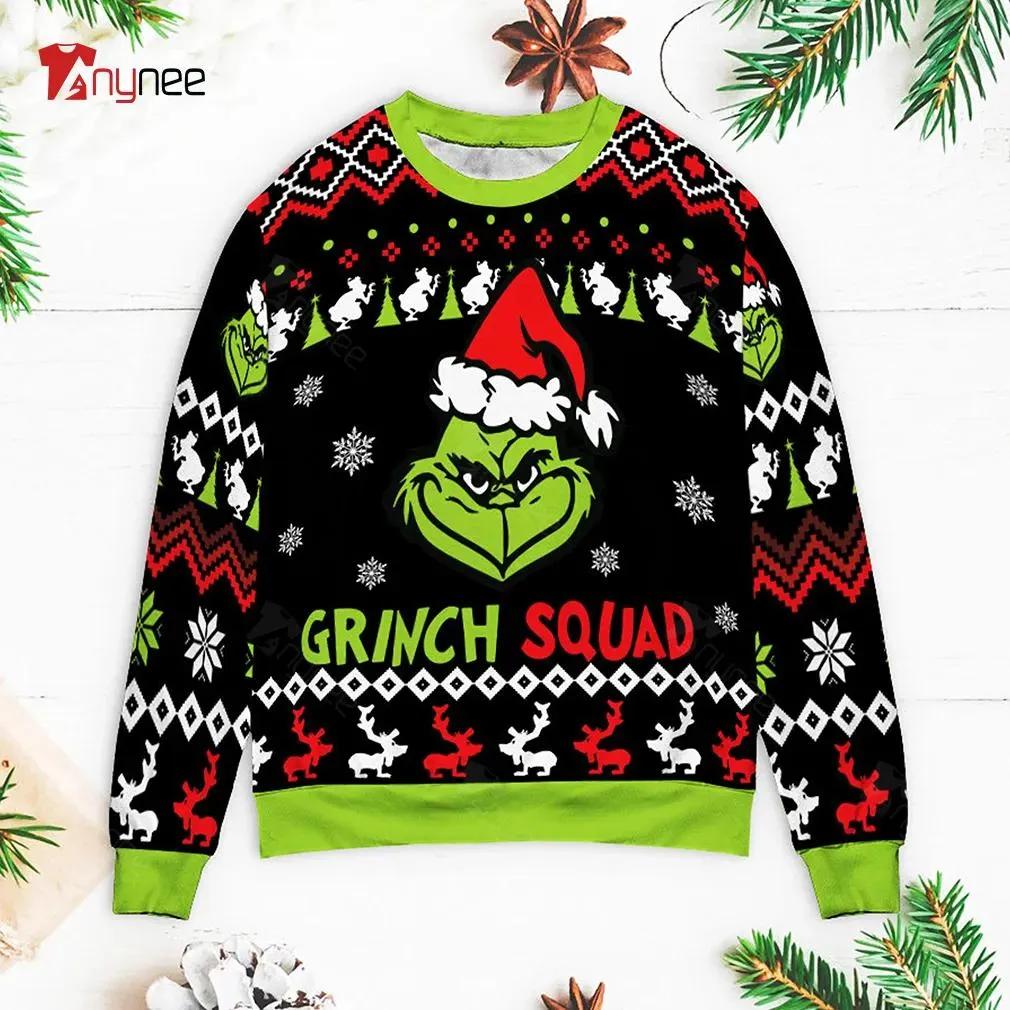 Grinch Ugly Sweater The Grinch Squad Funny Christmas Grinch Sweater