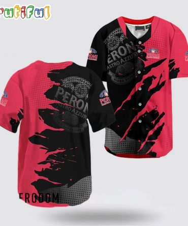 Peroni Brewery Metal Crack Pattern Baseball Jersey