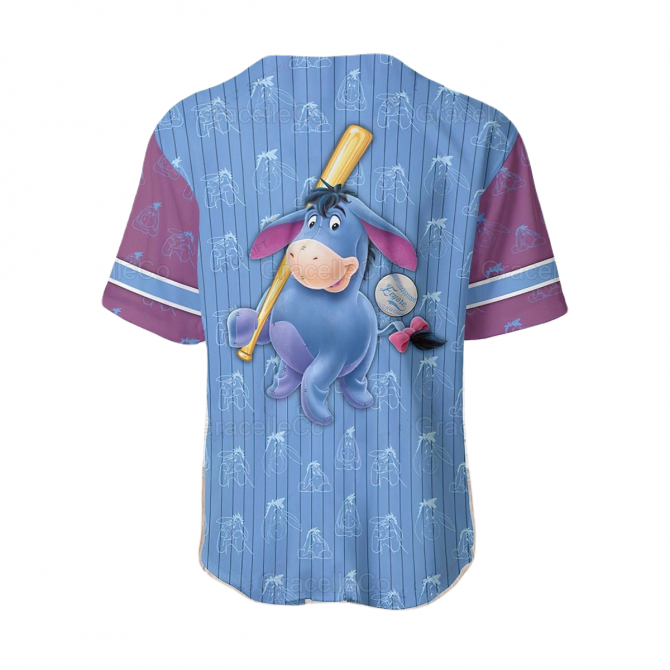 Stylish Eeyore Baseball Jersey - Unique Blue & Purple Design, Perfect For Fans! - Image 2