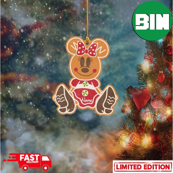 Personalized Minnie Mouse Disney Gingerbread Ornament