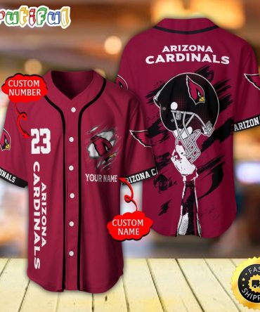 Personalized NFL Arizona Cardinals Baseball Jersey For Fans