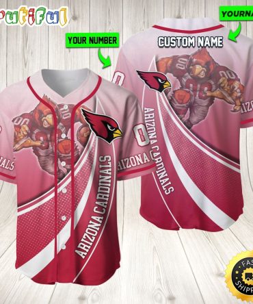 Personalized NFL Arizona Cardinals Baseball Jersey Mascot Art