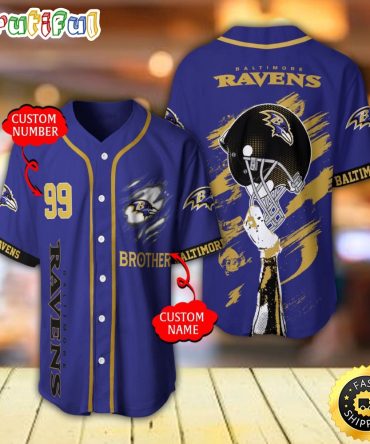 Personalized NFL Baltimore Ravens Baseball Jersey Classic Baseball Jerseys
