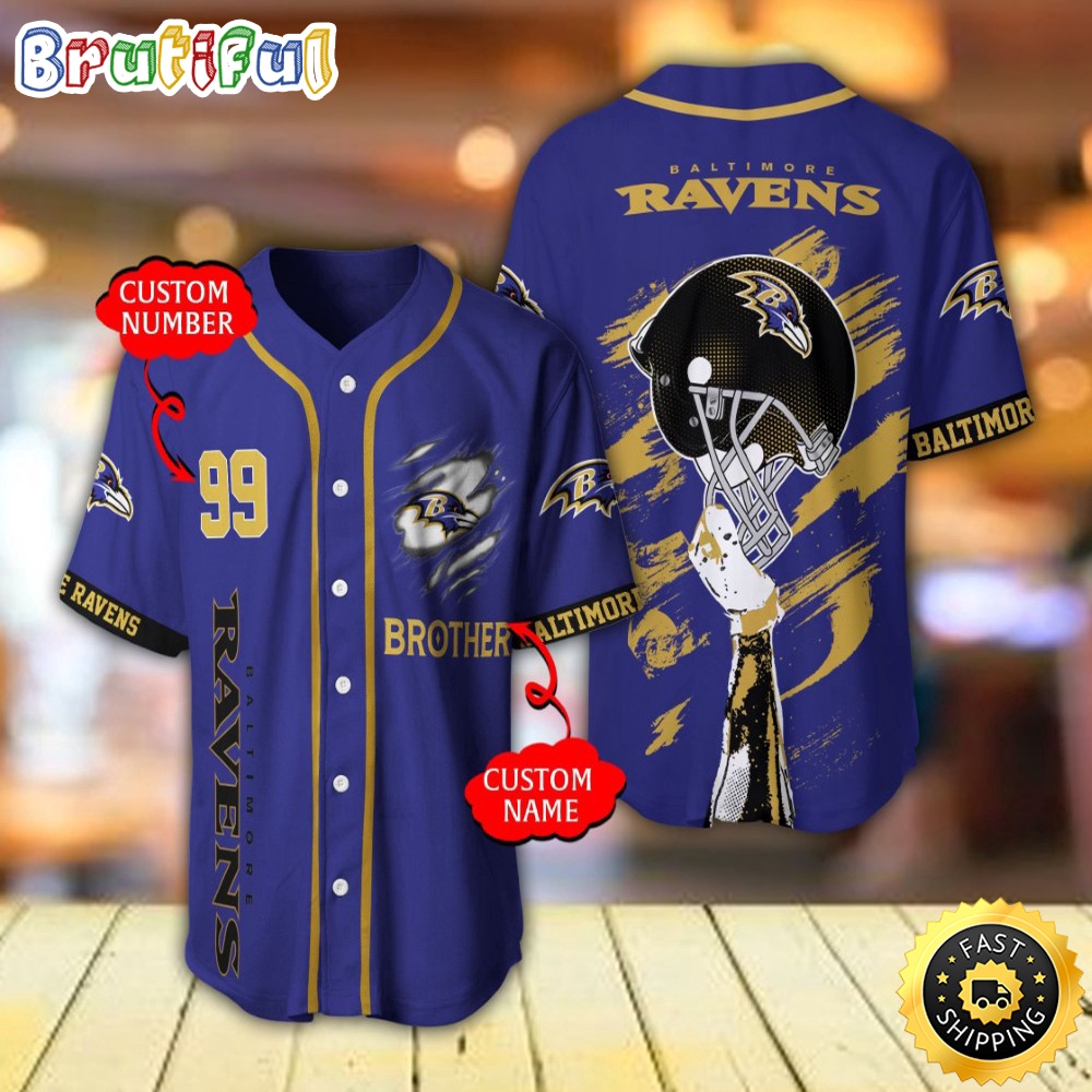 Personalized NFL Baltimore Ravens Baseball Jersey Classic Baseball Jerseys