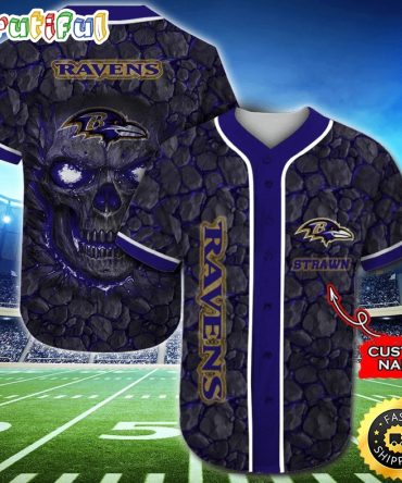 Personalized NFL Baltimore Ravens Baseball Jersey Dynamic Team Shirts