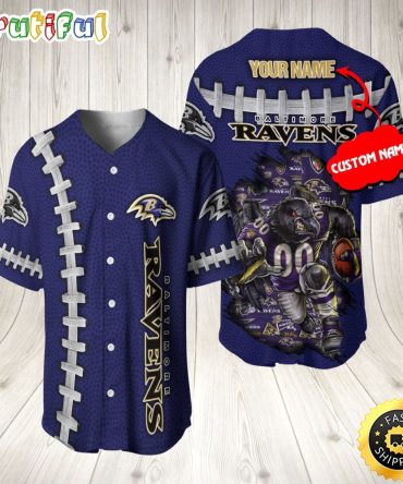 Personalized NFL Baltimore Ravens Baseball Jersey Vintage Baseball Gear