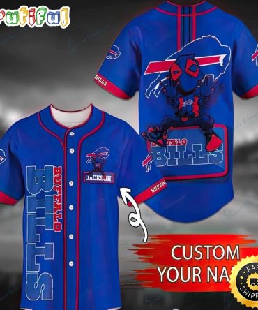 Personalized NFL Buffalo Bills Baseball Jersey Shirt Deadpool