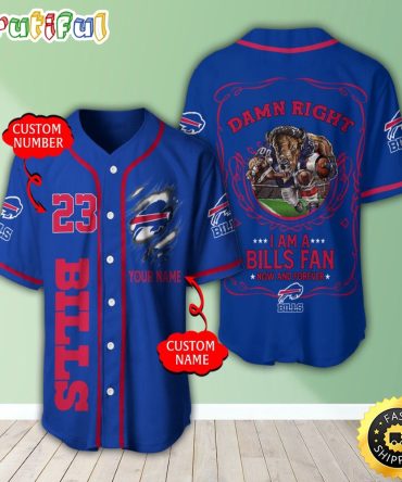 Personalized NFL Buffalo Bills Baseball Jersey Sportswear Tops