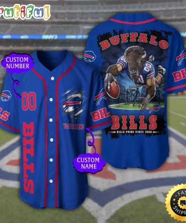 Personalized NFL Buffalo Bills Baseball Jersey Stylish Baseball Tops