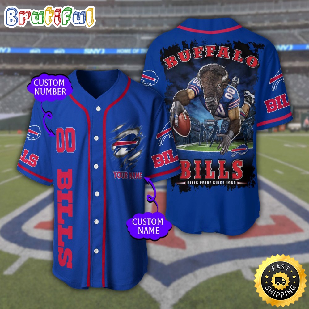 Personalized NFL Buffalo Bills Baseball Jersey Stylish Baseball Tops
